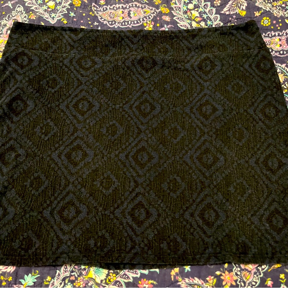 Xhilaration Navy Black Navajo Print Knit Elastic Bodycon Mini Skirt XL